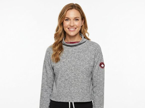 Canada Weather Gear Tops - Canada Weather Gear Supreme Soft Sweatshirt Womens Large L Gray Mock Neck Cinch